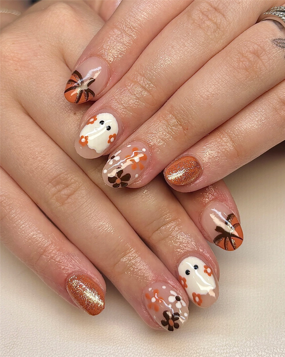 Cute Pumpkin Nails