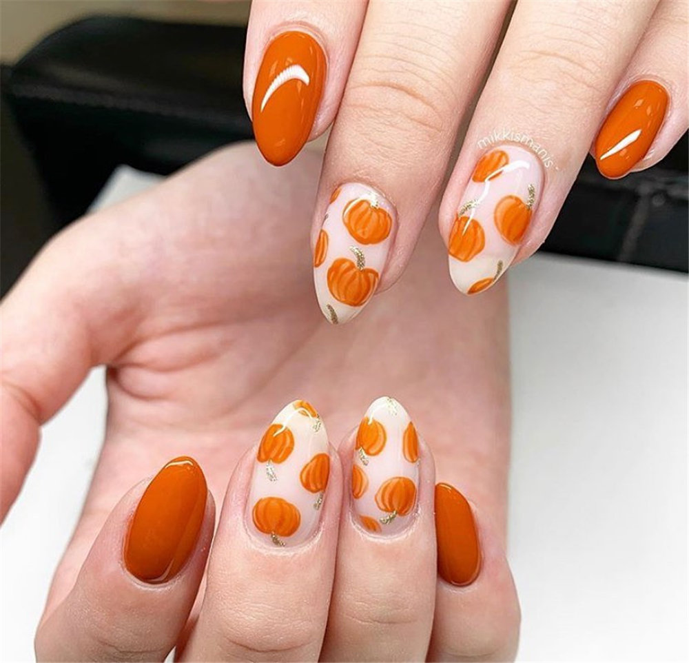 Cute Pumpkin Nails