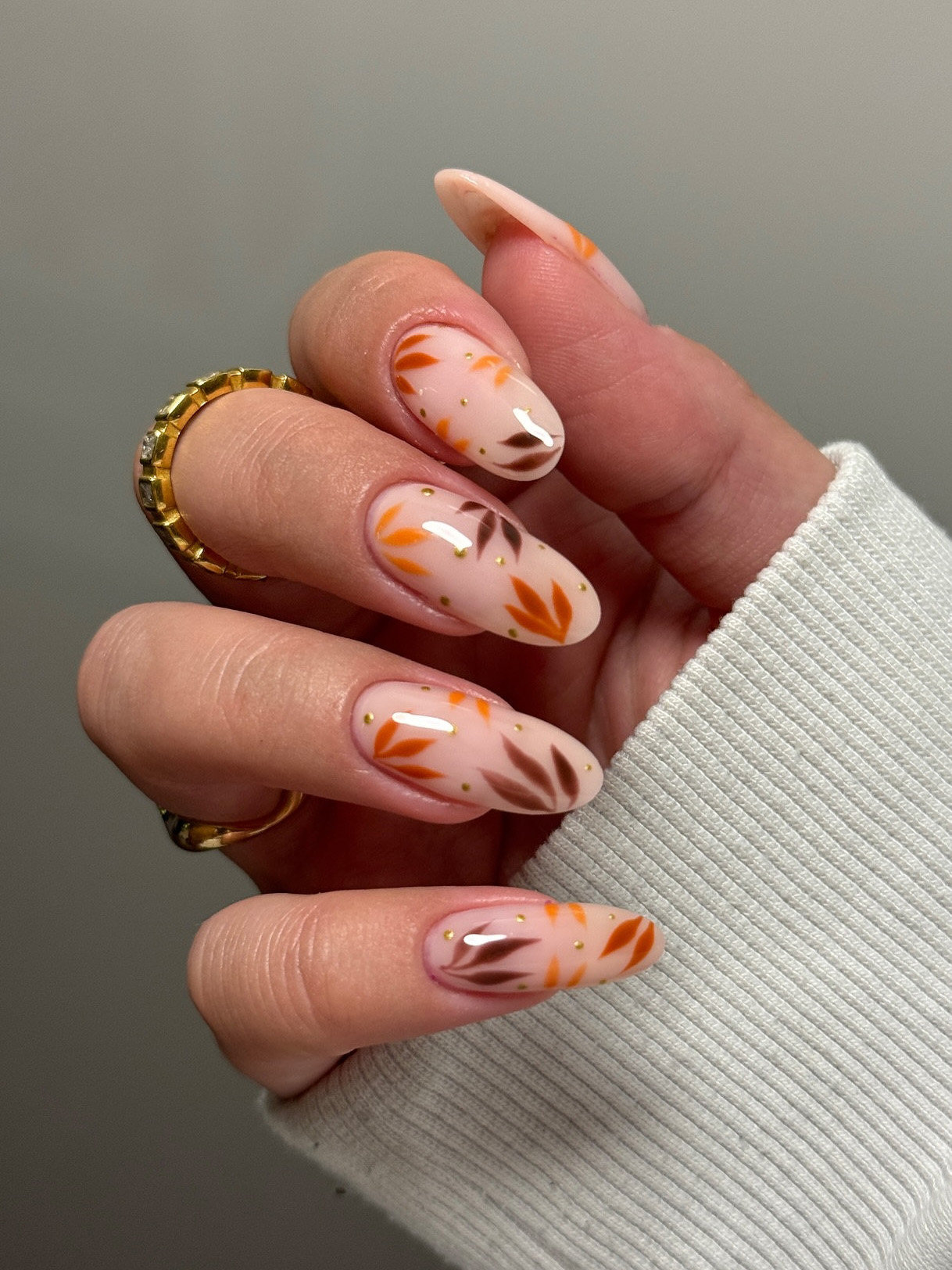 fall leaf nails