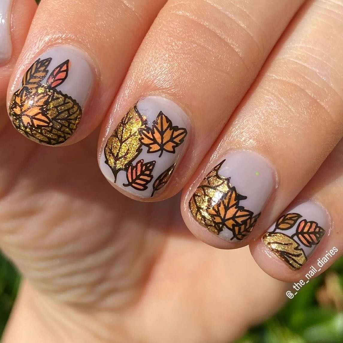 fall leaf nails