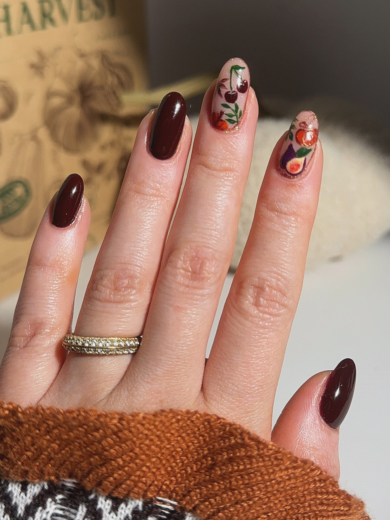 fall leaf nails