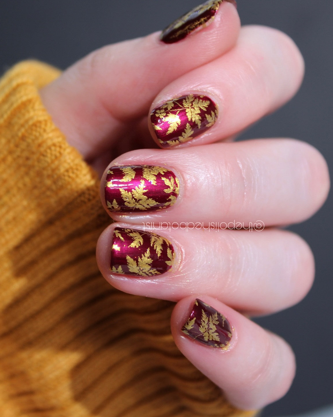 fall leaf nails