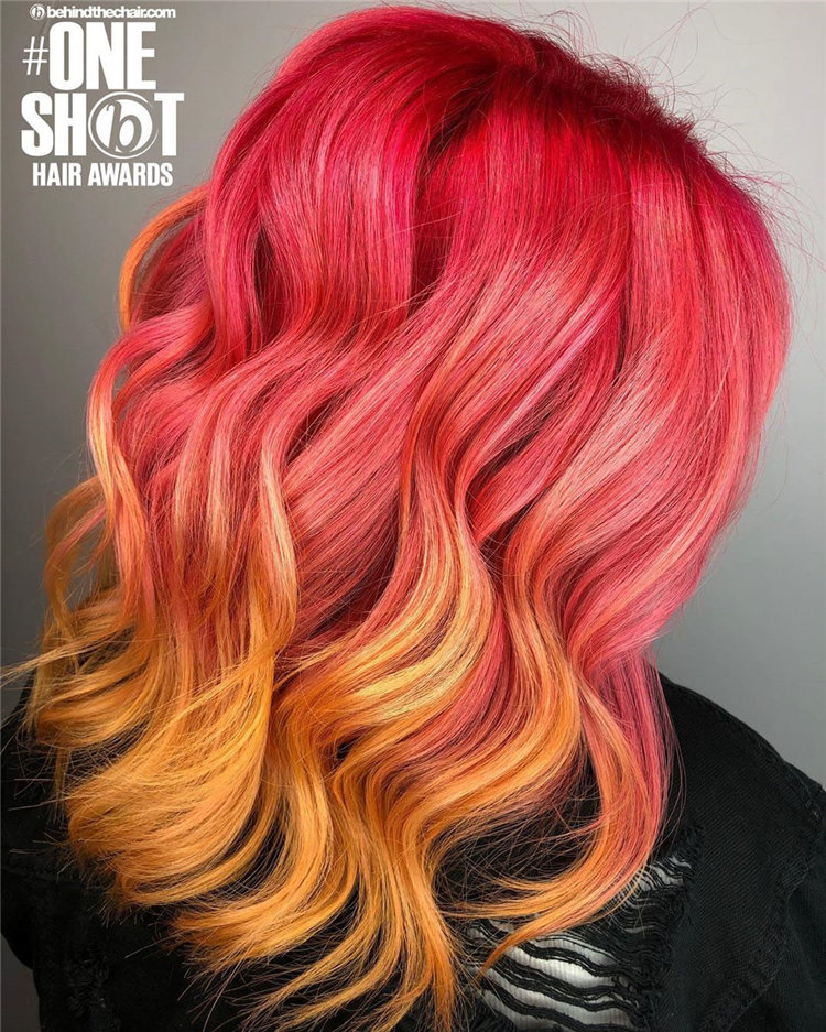 Cool colorful hair color ideas such as, blue-black or enthusiastic fiery red or calm green, charming yellow, mature gray? you can browse our website from time to time. #colorfulhair #haircolor #hairstyle