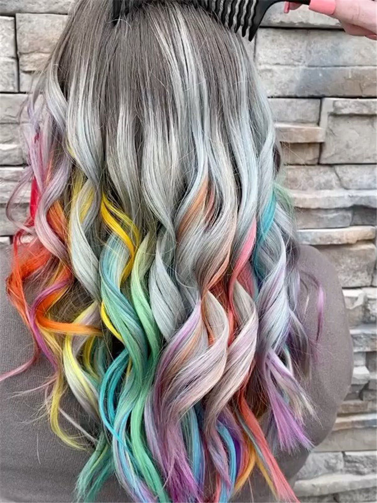 Cool colorful hair color ideas such as, blue-black or enthusiastic fiery red or calm green, charming yellow, mature gray? you can browse our website from time to time. #colorfulhair #haircolor #hairstyle