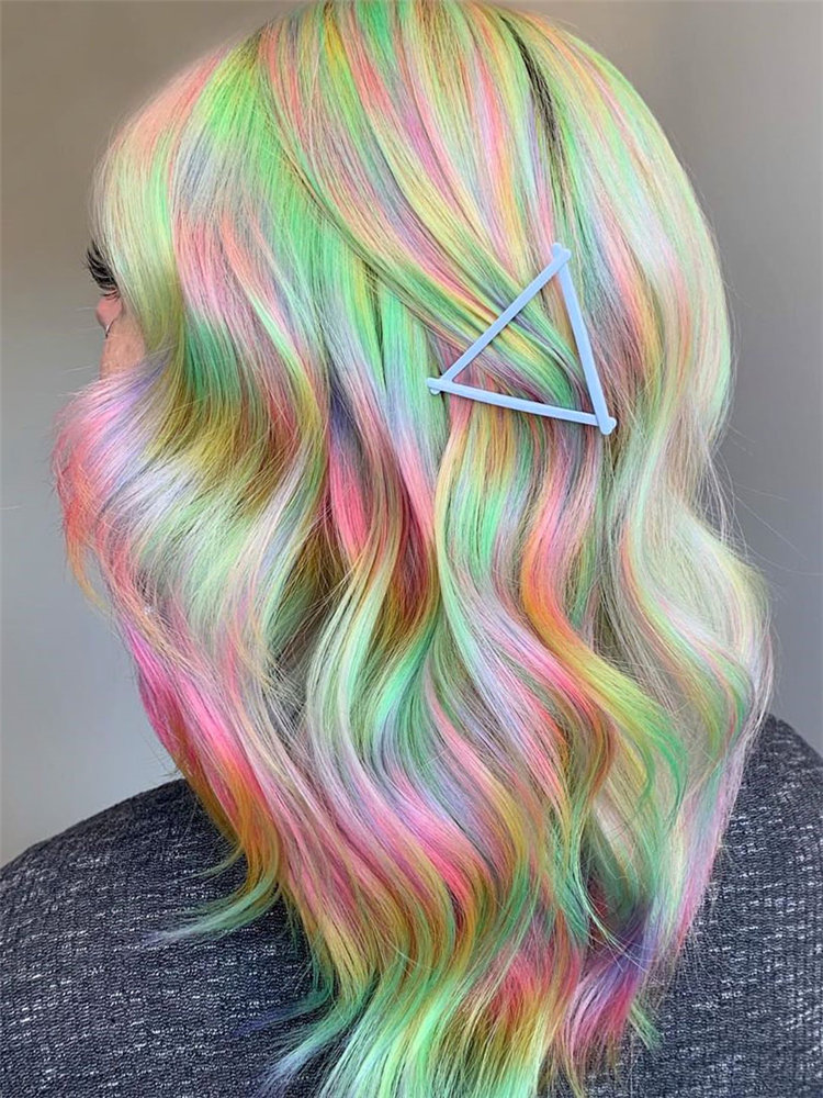 Cool colorful hair color ideas such as, blue-black or enthusiastic fiery red or calm green, charming yellow, mature gray? you can browse our website from time to time. #colorfulhair #haircolor #hairstyle