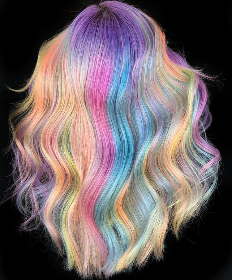 Cool colorful hair color ideas such as, blue-black or enthusiastic fiery red or calm green, charming yellow, mature gray? you can browse our website from time to time. #colorfulhair #haircolor #hairstyle