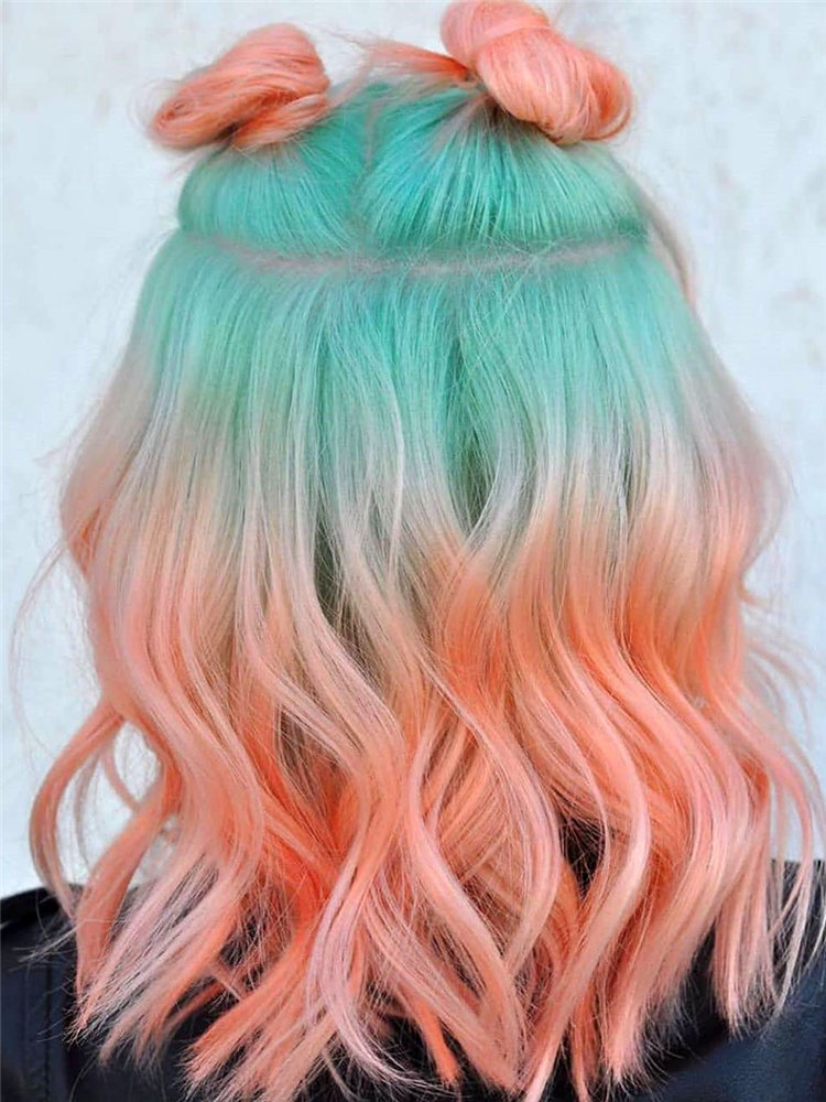 Cool colorful hair color ideas such as, blue-black or enthusiastic fiery red or calm green, charming yellow, mature gray? you can browse our website from time to time. #colorfulhair #haircolor #hairstyle