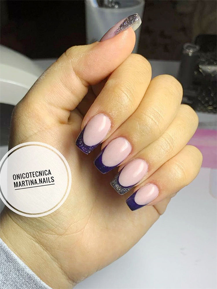 french nail designs ideas, include glitter nails, short nails, and long nails designs and more. If you want to manicure, you can browse our website from time to time. #frenchtipnails #frenchnails #nailart