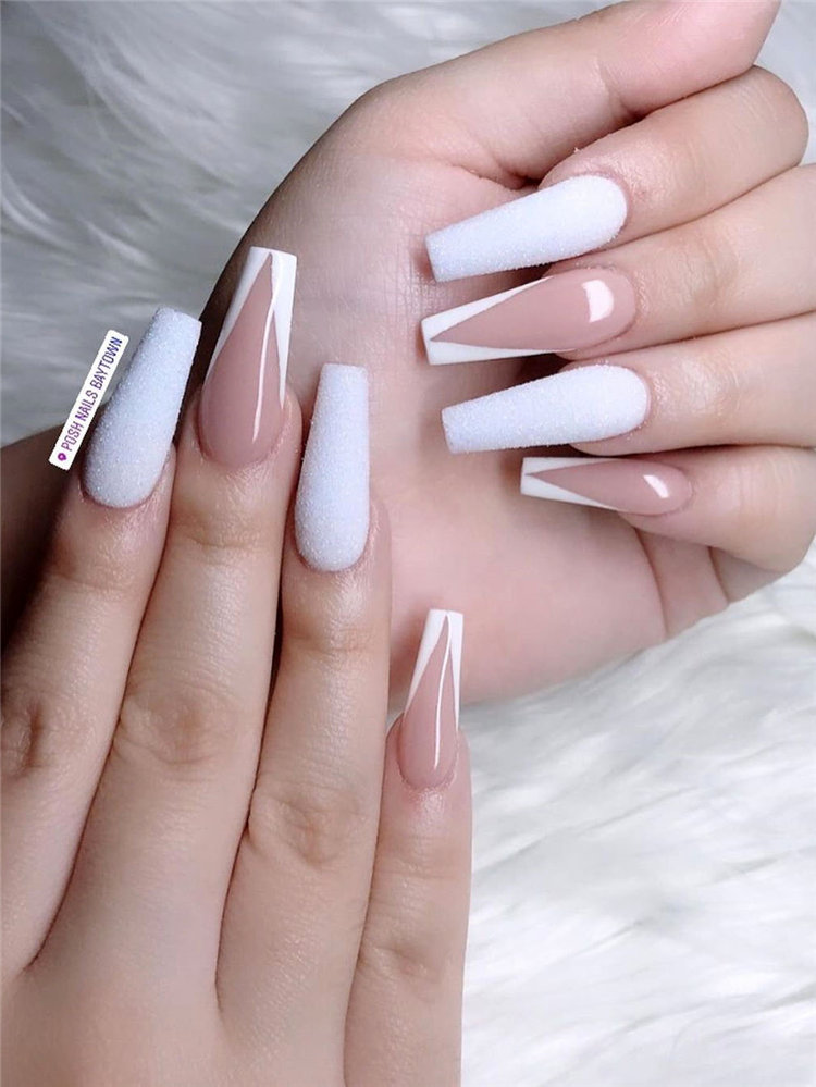 french nail designs ideas, include glitter nails, short nails, and long nails designs and more. If you want to manicure, you can browse our website from time to time. #frenchtipnails #frenchnails #nailart