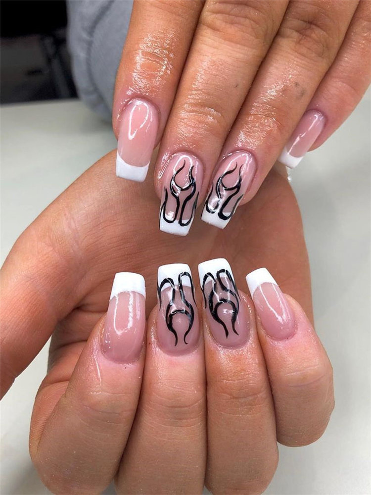 french nail designs ideas, include glitter nails, short nails, and long nails designs and more. If you want to manicure, you can browse our website from time to time. #frenchtipnails #frenchnails #nailart