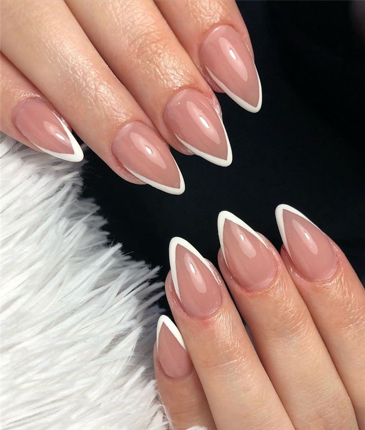 french nail designs ideas, include glitter nails, short nails, and long nails designs and more. If you want to manicure, you can browse our website from time to time. #frenchtipnails #frenchnails #nailart