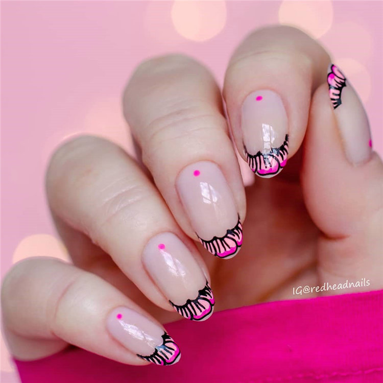 french nail designs ideas, include glitter nails, short nails, and long nails designs and more. If you want to manicure, you can browse our website from time to time. #frenchtipnails #frenchnails #nailart