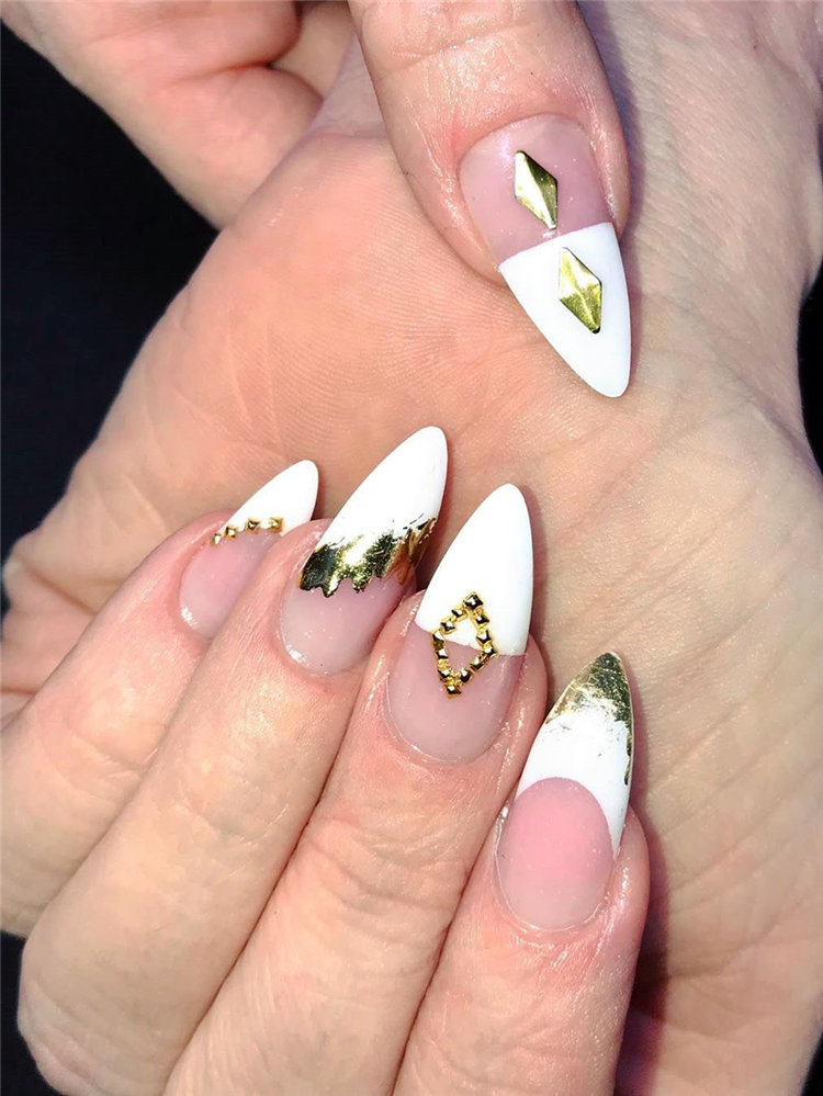 french nail designs ideas, include glitter nails, short nails, and long nails designs and more. If you want to manicure, you can browse our website from time to time. #frenchtipnails #frenchnails #nailart