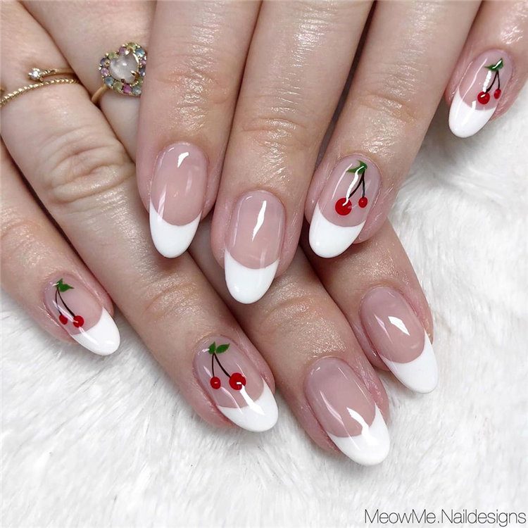 french nail designs ideas, include glitter nails, short nails, and long nails designs and more. If you want to manicure, you can browse our website from time to time. #frenchtipnails #frenchnails #nailart