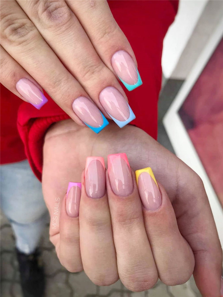 french nail designs ideas, include glitter nails, short nails, and long nails designs and more. If you want to manicure, you can browse our website from time to time. #frenchtipnails #frenchnails #nailart