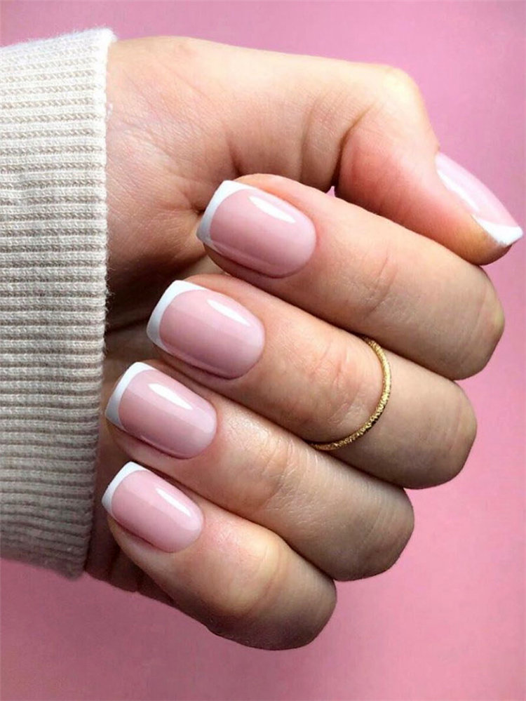 french nail designs ideas, include glitter nails, short nails, and long nails designs and more. If you want to manicure, you can browse our website from time to time. #frenchtipnails #frenchnails #nailart