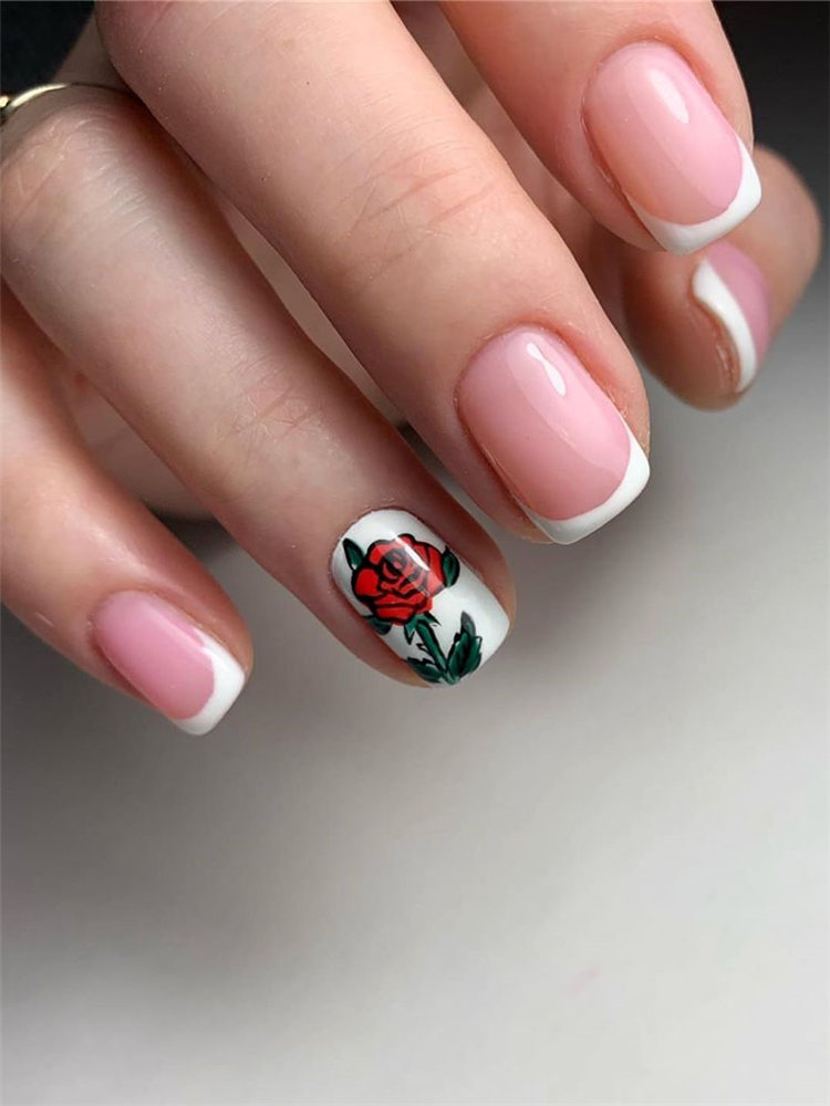 french nail designs ideas, include glitter nails, short nails, and long nails designs and more. If you want to manicure, you can browse our website from time to time. #frenchtipnails #frenchnails #nailart