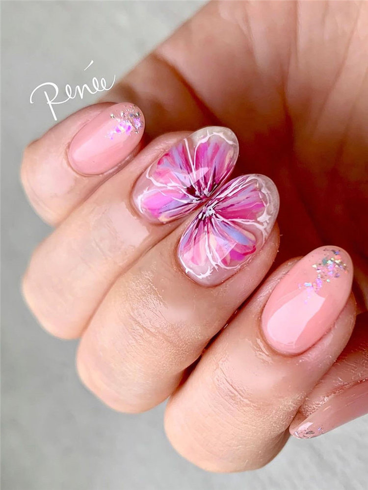 Are you looking for the nails designs for spring? we have found 40 stylish flowers nails ideas. From purplr lavender nails to rose nails and more. You will finding a nail art that you love and that suits spring. #springnails #flowersnails #summernails