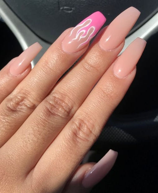 40 Awesome flame nails ideas, There are blue flame or yellow flame or black flame and more. These flame nails ideas are so cool and stunning that you will love them all. #flamenails #flamenailsacrylic #naildesigns