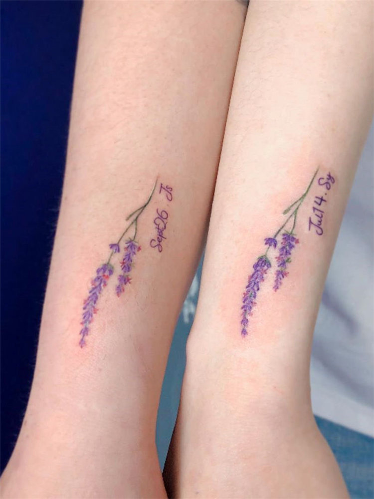 Simple lavender tattoo design ideas on arm, ankle, ribs and and more. If you want to creat lavender tattoo, you can browse our website from time to time. #tattooideas #flowertattoos #lavendertattoo